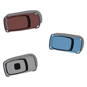 上空视角的汽车